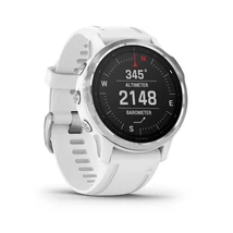 Garmin Fenix 6S + fehér szilikon szíjjal, ezüst