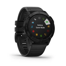 Garmin Fenix 6X Pro + fekete szilikon szíjjal, fekete