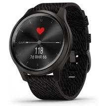 Garmin Vívomove Style + fekete Nylon szíjjal, szürke csattal, fekete