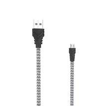 AWEI CL-800 microUSB kábel szövet borítással Fehér