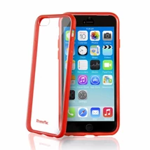 XtremeMac MicroShield Accent színtelen tok színes peremmel iPhone 6 Plus/6S Plus Piros