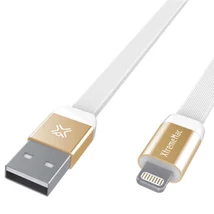 XtremeMac extra hosszú lapos Lightning kábel 3m Arany-fehér