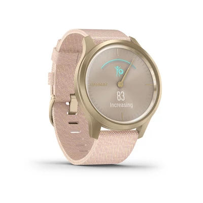 Garmin Vívomove Style Light + pink Nylon szíjjal, light gold csattal, arany