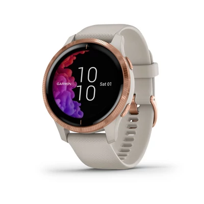 Garmin Venu rose gold színű csattal, törtfehér-rozéarany