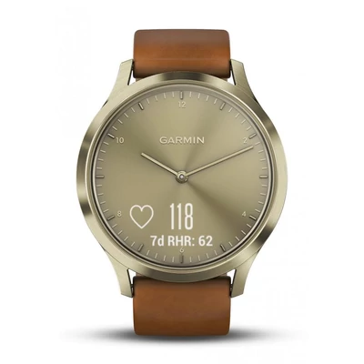 Garmin Vivomove HR Prémium + világosbarna bőr szíjjal (normál), arany