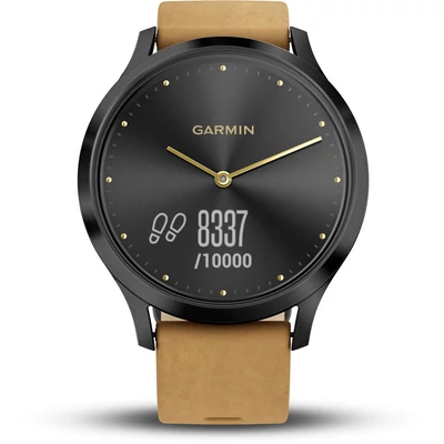 Garmin Vivomove HR Prémium + mustársárga bőr szíjjal (127-204 mm.) onyx fekete