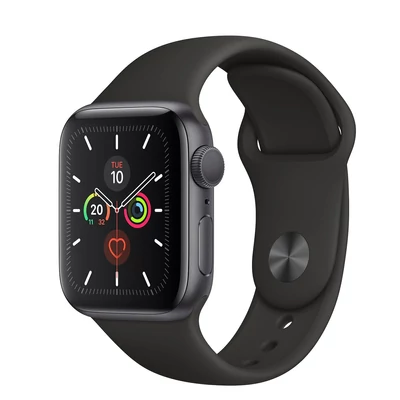 Apple Watch Series 5 44 mm + fekete sportszíj LTE szürke