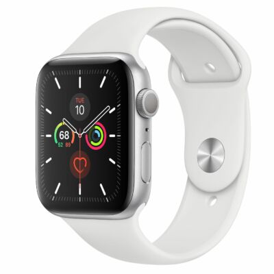 Apple Watch Series 5 40 mm + fehér sportszíj ezüst