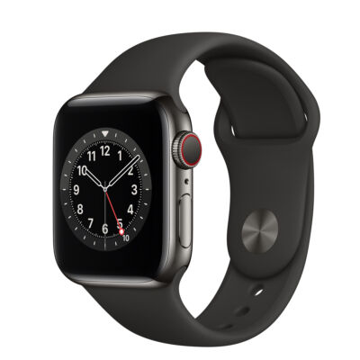 Apple Watch Series 6 40 mm + fekete sportszíj szürke