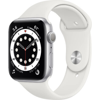 Apple Watch Series 6 40 mm + fehér sportszíj ezüst