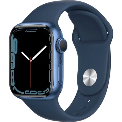 Apple Watch Series 7 GPS 41 mm alumínium tok+ indigókék sportszíj, kék