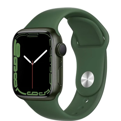 Apple Watch Series 7 GPS 41 mm alumínium tok+ zöld sportszíj, zöld