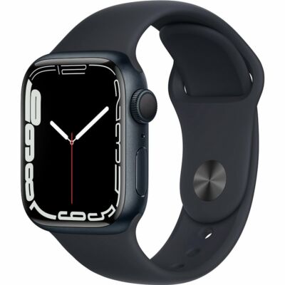 Apple Watch Series 7 GPS 41 mm alumínium tok+ fekete sportszíj, fekete