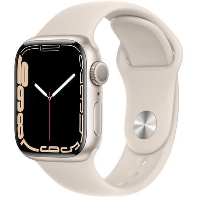 Apple Watch Series 7 GPS 41 mm alumínium tok+ starlight sportszíj, starlight