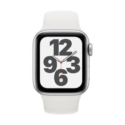 Apple Watch SE GPS 40mm + fehér sportszíj ezüst